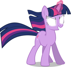 Size: 1024x961 | Tagged: safe, artist:mewtwo-ex, derpibooru import, twilight sparkle, unicorn twilight, pony, unicorn, female, glowing eyes, glowing horn, grin, mare, simple background, smiling, solo, transparent background, vector