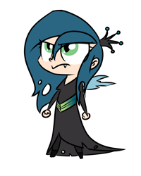 Size: 800x1000 | Tagged: artist needed, safe, queen chrysalis, human, angry, chibi, cute, cutealis, humanized, solo