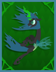 Size: 4274x5487 | Tagged: safe, artist:zacatron94, queen chrysalis, changeling, changeling queen, absurd resolution, female, horn, solo