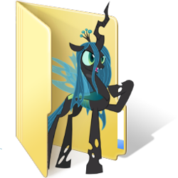 Size: 256x256 | Tagged: safe, artist:raritybro, queen chrysalis, changeling, changeling queen, computer icon, folder, simple background, solo, transparent background, vector