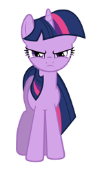 Size: 2352x4343 | Tagged: safe, artist:kired25, derpibooru import, twilight sparkle, unicorn twilight, unicorn, .psd available, angry, glare, simple background, solo, transparent background, vector