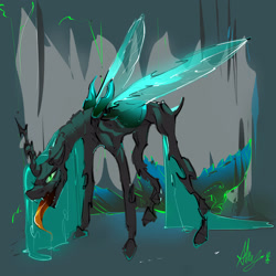 Size: 3000x3000 | Tagged: safe, artist:alumx, queen chrysalis, changeling, changeling queen, female, solo