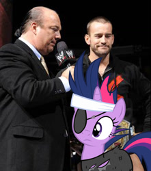 Size: 1024x1156 | Tagged: safe, artist:ricrobincagnaan, derpibooru import, twilight sparkle, human, pony, irl, paul heyman, photo, ponies in real life, vector, wwe