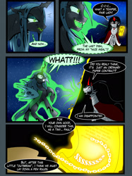 Size: 1974x2645 | Tagged: safe, artist:yula568, king sombra, queen chrysalis, changeling, changeling queen, pony, unicorn, comic, dark alliance