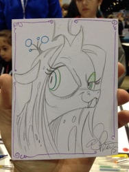 Size: 875x1166 | Tagged: safe, artist:andypriceart, queen chrysalis, changeling, changeling queen, monochrome, solo, traditional art