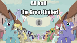 Size: 960x540 | Tagged: safe, edit, starlight glimmer, pony, unicorn, the cutie map, avatar, equal cutie mark, equal town banner, equal town banner meme, exploitable meme, kuvira, meme, the legend of korra