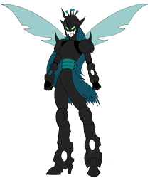 Size: 845x1000 | Tagged: safe, artist:combatkaiser, queen chrysalis, changeling, changeling queen, crossover, digimon, digimonized, ladydevimon, simple background, transparent background