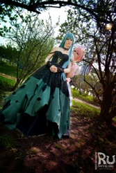 Size: 682x1024 | Tagged: safe, artist:akvalang, artist:renshuher, queen chrysalis, oc, oc:fluffle puff, human, 2015, clothes, cosplay, duo, irl, irl human, photo, rubronycon, russian