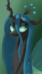 Size: 600x1067 | Tagged: safe, artist:miracle32, queen chrysalis, changeling, changeling queen, bust, female, gradient background, portrait, solo