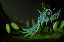 Size: 5100x3300 | Tagged: safe, artist:spiritofthwwolf, queen chrysalis, changeling, changeling queen, absurd resolution, female, hive, solo