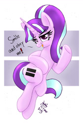 Size: 875x1300 | Tagged: safe, artist:joakaha, starlight glimmer, pony, unicorn, the cutie map, obey, solo