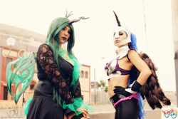 Size: 1600x1067 | Tagged: safe, artist:dashcosplay, nightmare moon, queen chrysalis, human, clothes, cosplay, irl, irl human, photo