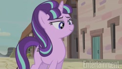 Size: 607x342 | Tagged: safe, screencap, starlight glimmer, pony, unicorn, the cutie map, equal cutie mark, lidded eyes, s5 starlight, smiling, solo