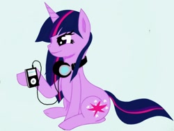 Size: 2640x1980 | Tagged: safe, artist:galaxyotter77, derpibooru import, twilight sparkle, headphones, ipod, solo