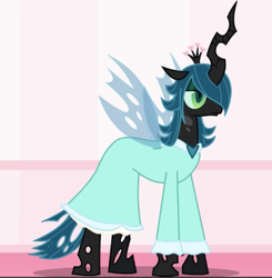 Size: 455x465 | Tagged: safe, artist:mixermike622, queen chrysalis, changeling, changeling queen, alternate hairstyle, clothes, cosplay, costume, dress, female, gown, nightmare night, rosalina, solo, super mario bros., super mario galaxy, youtube link