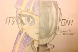 Size: 2592x1718 | Tagged: safe, artist:adammasterart, starlight glimmer, oc, oc:lord nocturnus, human, equestria girls, countdown, countdown to season 5, solo, traditional art