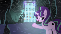 Size: 1400x788 | Tagged: safe, artist:pixelkitties, starlight glimmer, pony, unicorn, the cutie map, 8 ball, cutie mark vault, equal cutie mark, pokéball, pokémon, solo