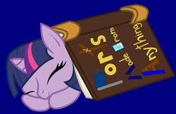 Size: 1328x860 | Tagged: safe, artist:lunerumbreon, derpibooru import, twilight sparkle, book, filly, sleeping