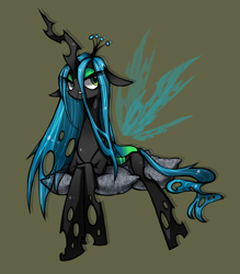 Size: 700x800 | Tagged: safe, artist:kkmlp28, queen chrysalis, changeling, changeling queen, female, pillow, solo