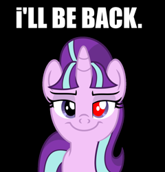 Size: 954x995 | Tagged: safe, starlight glimmer, pony, unicorn, season 5, the cutie map, meme, smug, smuglight glimmer, terminator