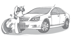 Size: 1382x752 | Tagged: safe, artist:soulspade, derpibooru import, twilight sparkle, caprice, car, chevrolet, sketch