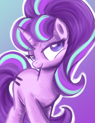 Size: 2550x3300 | Tagged: safe, artist:jadedjynx, starlight glimmer, pony, unicorn, the cutie map, abstract background, equal cutie mark, looking at you, s5 starlight, simple background, solo