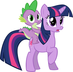 Size: 991x973 | Tagged: safe, artist:superelectrogirl98, derpibooru import, spike, twilight sparkle, dragon, simple background, transparent background, vector