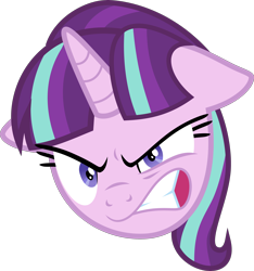 Size: 3000x3208 | Tagged: safe, artist:xebck, starlight glimmer, pony, unicorn, the cutie map, angry, frown, head, meme, rage face, simple background, solo, transparent background, vector