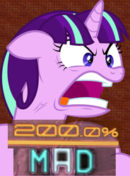 Size: 600x814 | Tagged: safe, artist:dasprid, artist:vectorfag, starlight glimmer, pony, unicorn, the cutie map, 200% mad, crossing the memes, expand dong, exploitable meme, meme, memeception, metal gear, metal gear rising, ragelight glimmer, reaction image, senator armstrong, solo