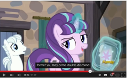 Size: 641x396 | Tagged: safe, screencap, double diamond, starlight glimmer, pony, unicorn, the cutie map, meme, s5 starlight, youtube caption