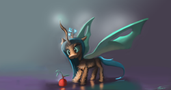 Size: 5386x2835 | Tagged: safe, artist:auroriia, queen chrysalis, changeling, changeling queen, alternate design, fluffy, solo