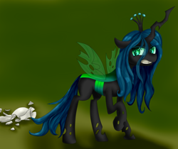 Size: 1024x860 | Tagged: dead source, safe, artist:php101, queen chrysalis, changeling, changeling queen, broken, cute, cutealis, solo, vase