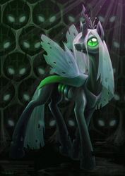 Size: 2480x3508 | Tagged: safe, artist:pa-kalsha, queen chrysalis, changeling, changeling queen, female