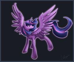 Size: 950x801 | Tagged: safe, artist:jolticune, derpibooru import, twilight sparkle, twilight sparkle (alicorn), alicorn, pony, beautiful, female, gray background, mare, older, older twilight, simple background, solo, spread wings, wings