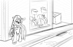 Size: 1224x792 | Tagged: safe, artist:zedrin, derpibooru import, twilight sparkle, clothes, monochrome, necktie, sketch, suit