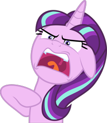 Size: 3000x3442 | Tagged: safe, artist:xebck, starlight glimmer, pony, unicorn, the cutie map, angry, faic, high res, meme, rage, rage face, simple background, solo, transparent background, vector, yelling