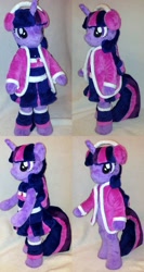 Size: 1280x2398 | Tagged: safe, artist:agatrix, derpibooru import, twilight sparkle, anthro, anthro plushie, cheerleader, earmuffs, irl, outfit, photo, plushie, solo