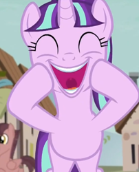 Size: 374x462 | Tagged: safe, screencap, starlight glimmer, pony, unicorn, the cutie map, cute, reaction image, s5 starlight, smiling, solo