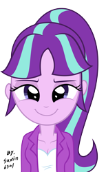 Size: 3547x5772 | Tagged: safe, artist:sumin6301, starlight glimmer, equestria girls, the cutie map, cleavage, clothes, cute, equestria girls-ified, female, glimmerbetes, jacket, simple background, smug, smuglight glimmer, solo, transparent background, vector