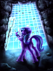 Size: 1254x1665 | Tagged: safe, artist:9de-light6, starlight glimmer, pony, unicorn, the cutie map, cutie mark vault, s5 starlight, solo, staff, staff of sameness