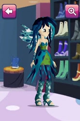 Size: 410x623 | Tagged: safe, screencap, queen chrysalis, changeling, changeling queen, equestria girls, equestria girls app, game