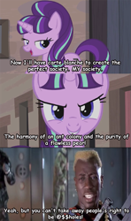 Size: 593x1000 | Tagged: safe, starlight glimmer, pony, unicorn, the cutie map, demolition man, dr. raymond cocteau, screencap comic, simon phoenix, vulgar, wesley snipes