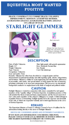 Size: 721x1300 | Tagged: safe, starlight glimmer, pony, unicorn, the cutie map, female, mare, text, wanted