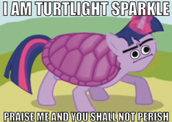 Size: 600x428 | Tagged: safe, artist:dethlunchies, artist:generalpolkovnik, derpibooru import, edit, twilight sparkle, turtle, i am your god now bring me your virgins, not salmon, species swap, turtlight sparkle, wat