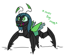 Size: 1000x850 | Tagged: safe, artist:jargon scott, queen chrysalis, changeling, changeling queen, insect, descriptive noise, horse noises, meme, solo, species swap, starcraft, tank chrysalis, zergling