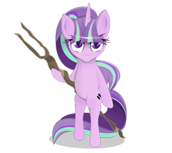 Size: 900x800 | Tagged: safe, artist:coltsteelstallion, starlight glimmer, pony, the cutie map, bipedal, s5 starlight, solo, staff, staff of sameness