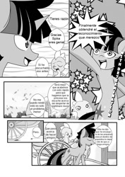 Size: 752x1063 | Tagged: safe, artist:0ryomamikado0, artist:mercury2099, derpibooru import, spike, twilight sparkle, dragon, comic, rule 63, spanish, translation