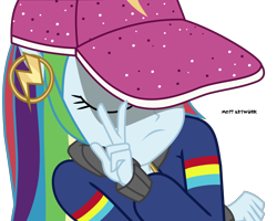 Size: 7090x5665 | Tagged: safe, artist:mandash1996, derpibooru import, rainbow dash, dance magic, equestria girls, spoiler:eqg specials, absurd resolution, female, hat, rapper dash, simple background, solo, transparent background, vector