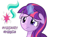 Size: 1920x1200 | Tagged: artist needed, safe, starlight glimmer, twilight sparkle, twilight sparkle (alicorn), alicorn, pony, the cutie map, :s, bad end, counterparts, female, floppy ears, frown, fusion, glowing horn, magic, magical trio, mare, sad, sad face, sadlight glimmer, solo, twilight's counterparts, wavy mouth, we have become one, xk-class end-of-the-world scenario