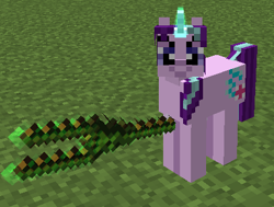 Size: 428x324 | Tagged: safe, starlight glimmer, pony, unicorn, the cutie map, mine little pony, minecraft, s5 starlight, staff, staff of sameness, this will end in communism